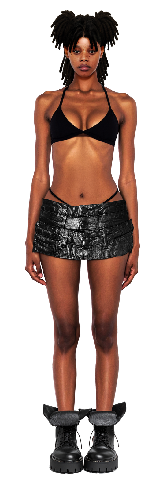 "WAXED" TRIPLE SKIRT