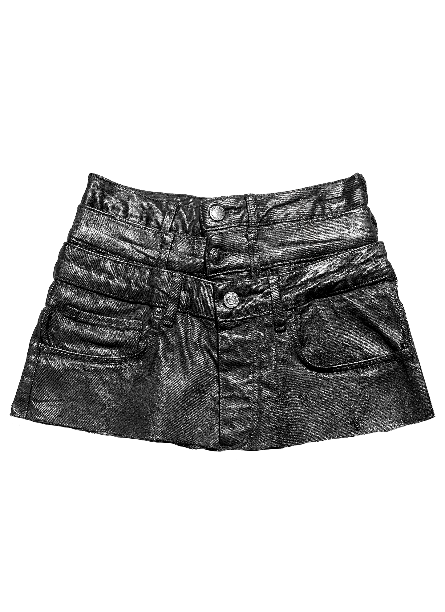 "WAXED" TRIPLE SKIRT