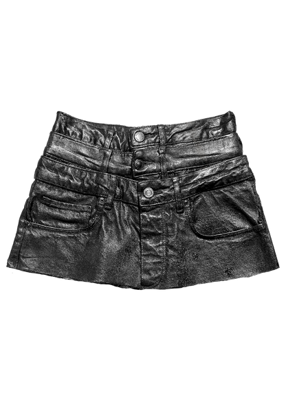 "WAXED" TRIPLE SKIRT