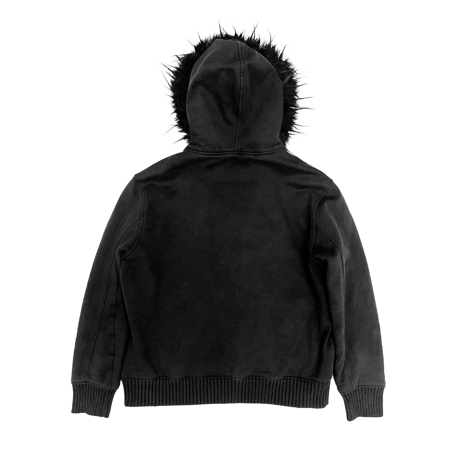 BREAK-UP BLACK FUR HOODIE