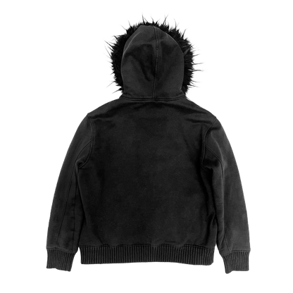 Black Fur Break up Hoodie