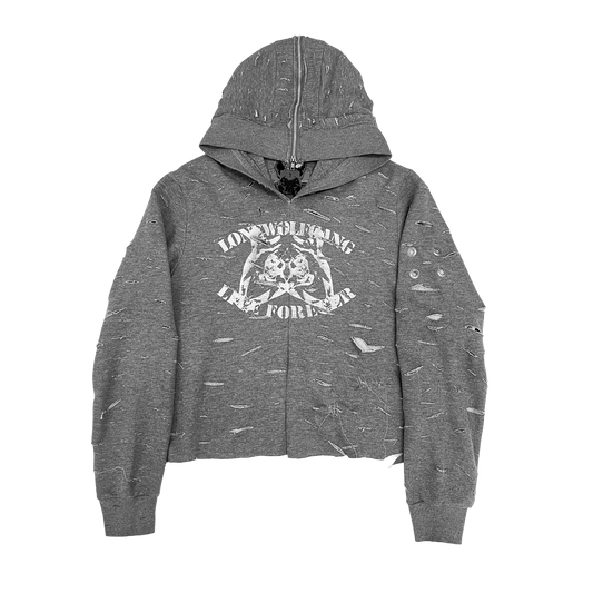 LOVE SCARS ZIP-UP HOODIE