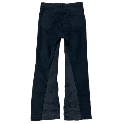 30W 28L - DISTRESSED BLACK FLARE JEANS