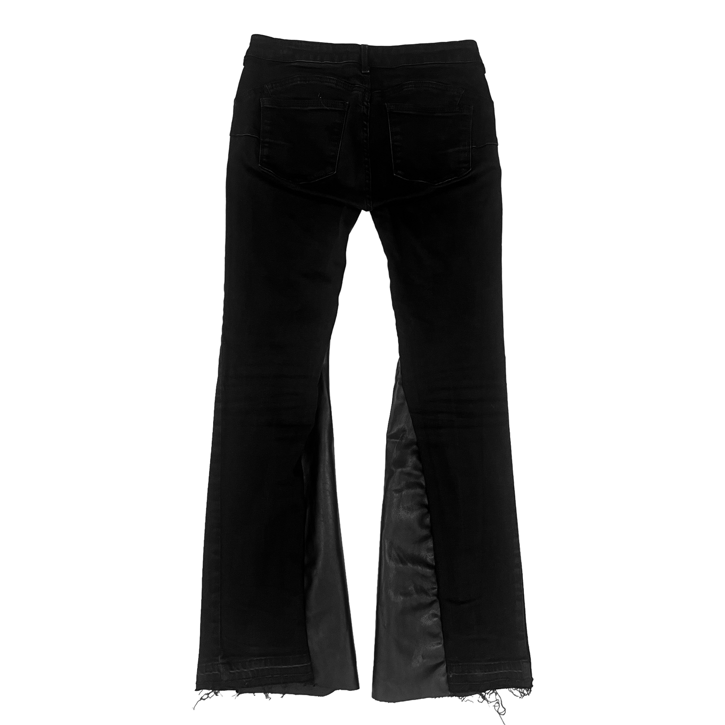 PANTHER LEATHER FLARED JEANS