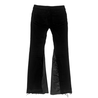 Panther Leather Flared Jeans