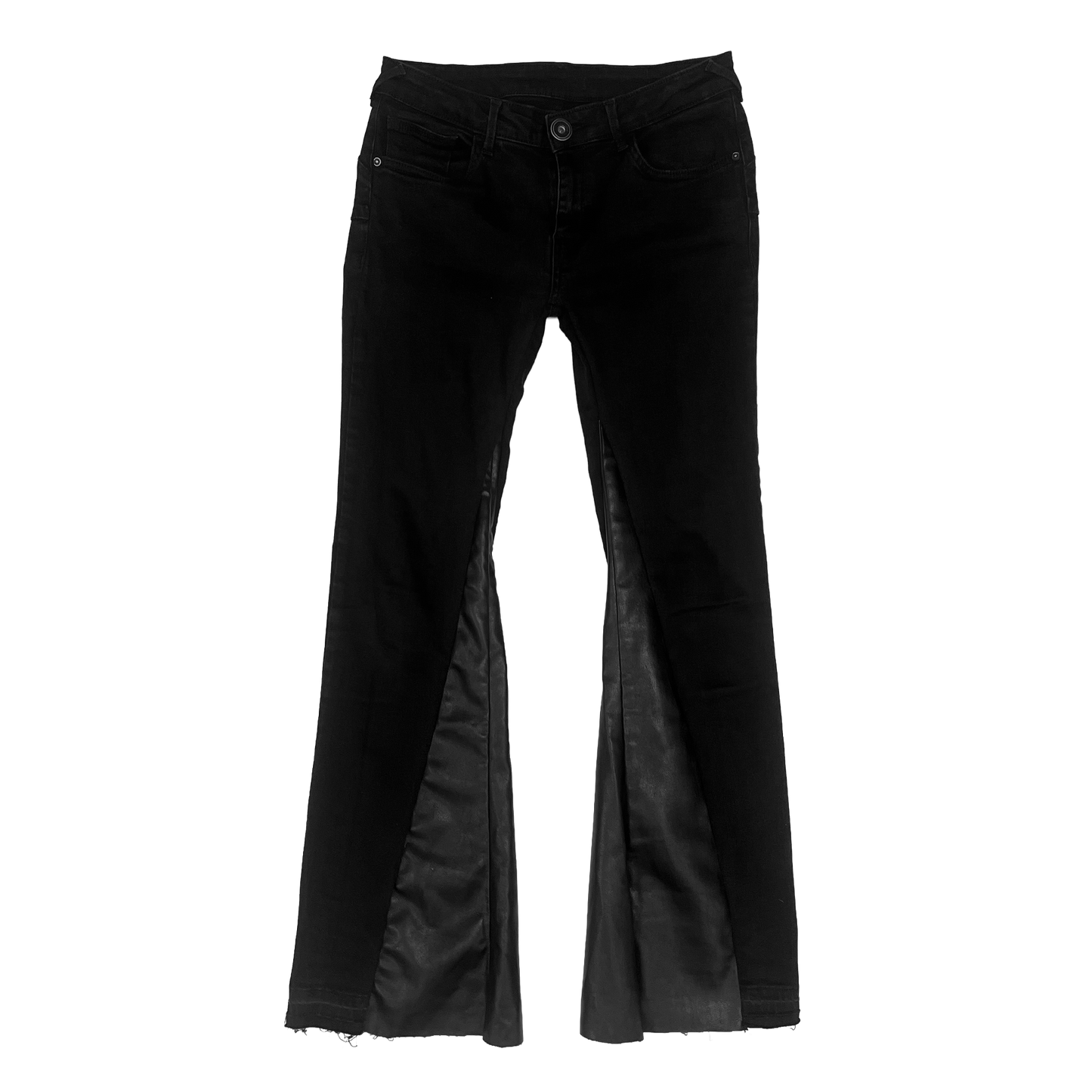 PANTHER LEATHER FLARED JEANS