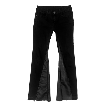 Panther Leather Flared Jeans