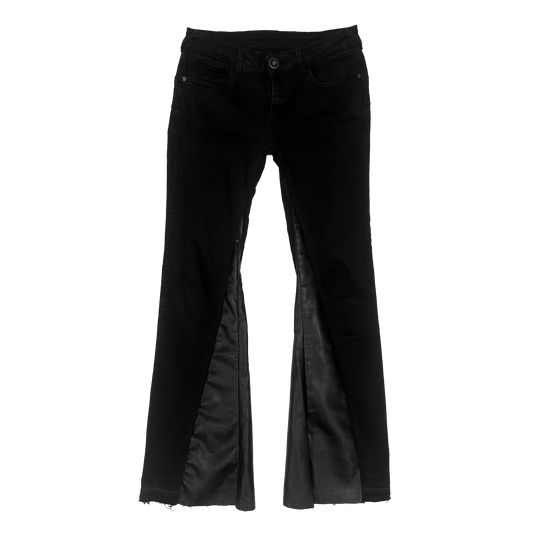 PANTHER LEATHER FLARED JEANS